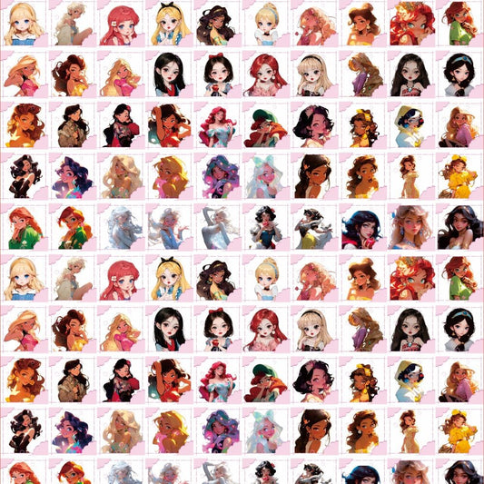 Princess Square 8cm Acrylic Charms for DIY match game-open in live