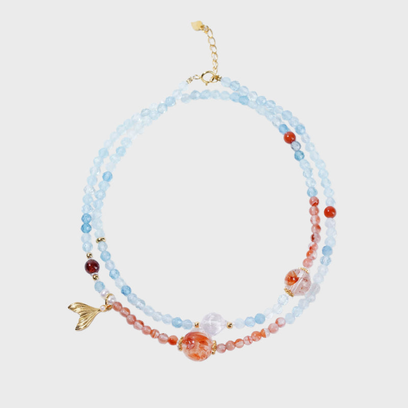 Aquamarine & Multi-Stones Necklace– Calm Mind, Open Heart, Attract Balance