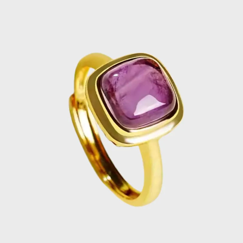 Elegant Peace Natural Amethyst Luck Ring