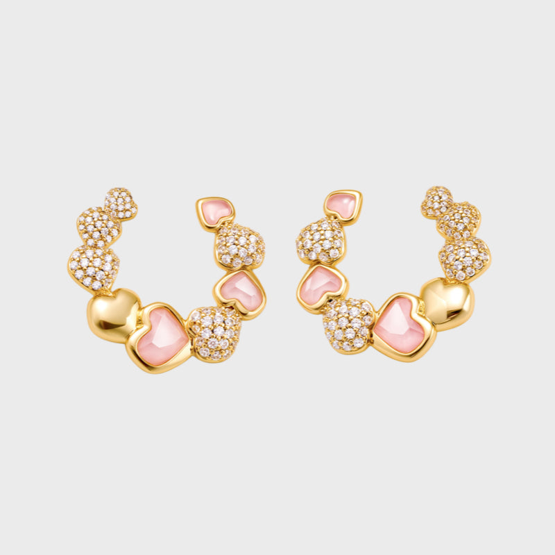 Pink Serenity Natural Crystal Earrings