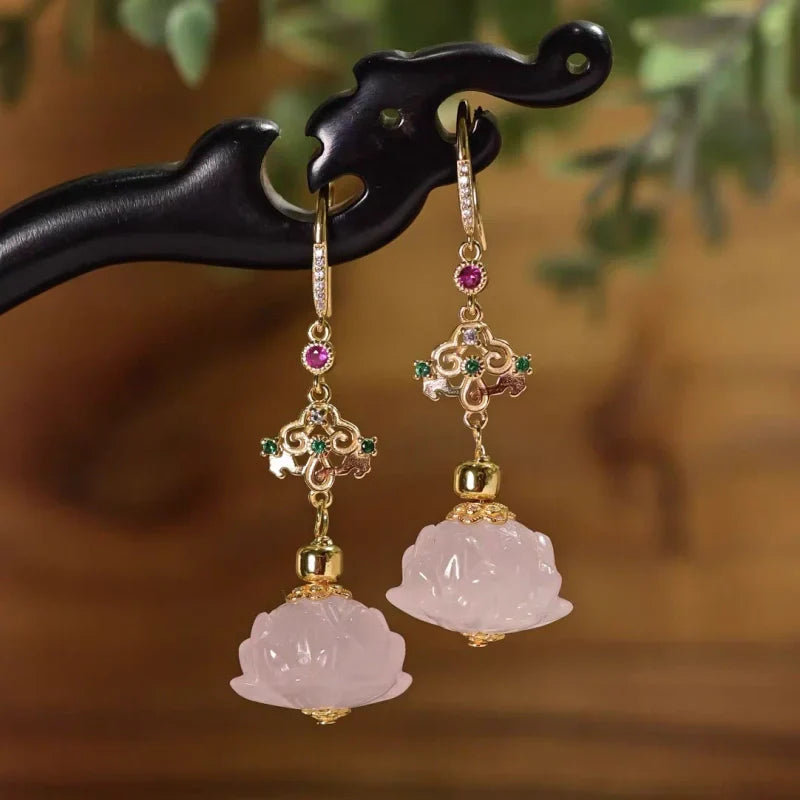 Floral Natural Crystal Earrings: Wear Natural Poetry on Your Ears