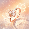 Bague Cœur Trèfle à quatre feuilles en Or Rose — Chanceux de t'avoir rencontrée, mon Seul et Unique Amour
