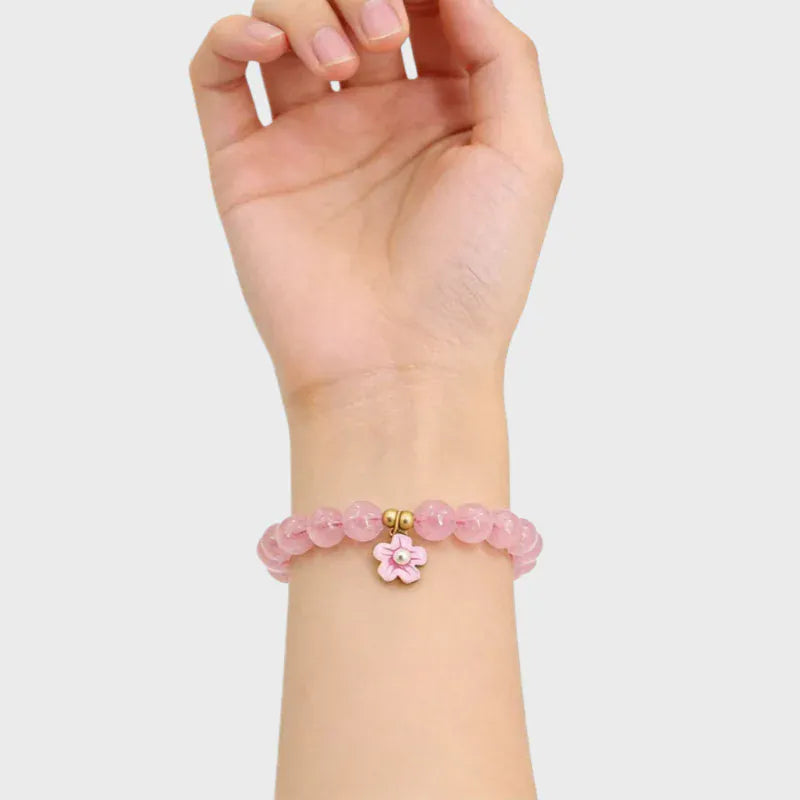 Peach Blossoms Natural Crystal Bracelet