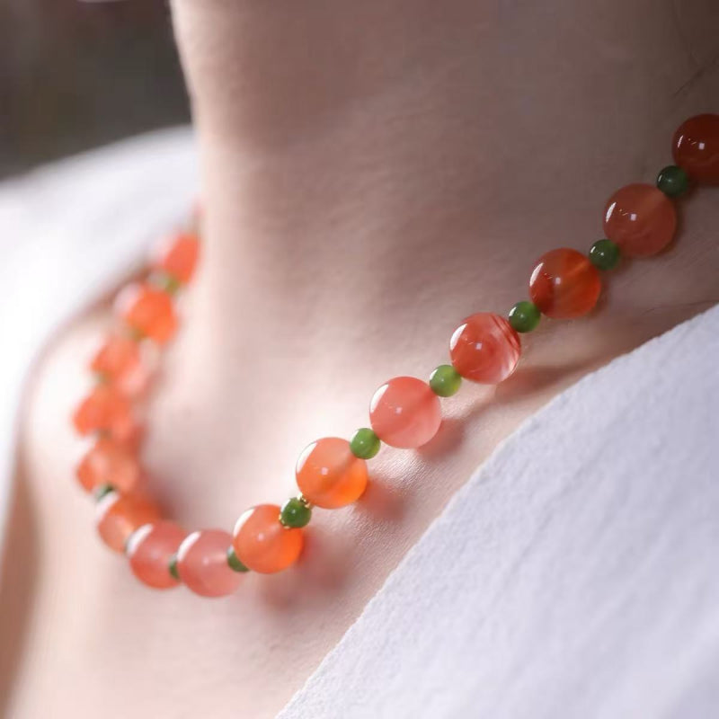 Southern Red Jasper & Hetian Jade Bracelet — Calm Energy for Busy Days