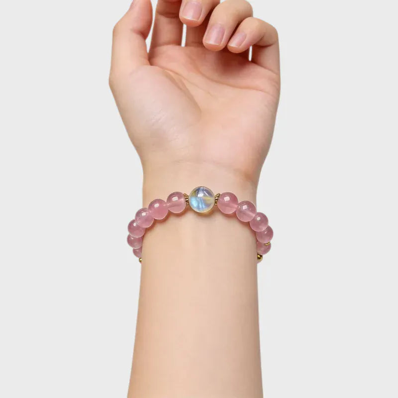 Pink Amour Natural Crystal Bracelet