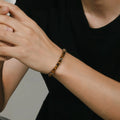 Bracelet en Pierre Naturelle Œil de Tigre, Coupe Droite et Facette Fine, Cadeau de Saint-Valentin pour Petit Ami