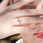 Bague Aigue-Marine Argent S925 Anneau Goutte de Chance