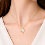 Blooming Begonia Hetian Jade Pendant Necklace - Joy & Good Fortune