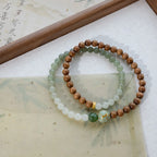 Natural Hetian Jade & Sandalwood Bracelet– Ground Spirit, Purify Aura, Attract Peace