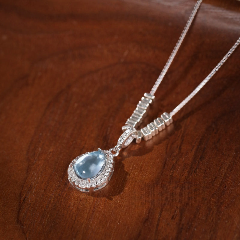 Natural Aquamarine Necklace – Activate Throat Chakra, Clear Expression, Attract Benefactors
