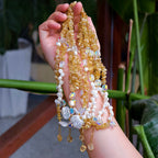 Choker en perles baroques et citrine naturelle - Attire la richesse et change la chance