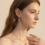 Natural Clear Quartz Gold Necklace & Earrings - Balance Your Energy