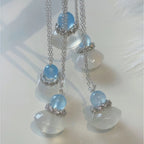 Collier Aigue-marine & Agate Naturelles - Équilibre l'Élément Eau, Améliore la Communication, Apaise l'Humeur