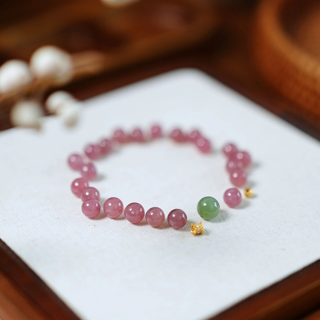 Natural Purple-Pink Jade Stackable Bracelet – Embrace Positive Energy Daily