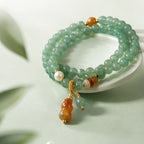 Bracelet en jade Hetian naturel Lotus Éclat Pur