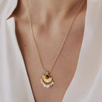Collier en pierre œil de tigre naturelle Pendentif perle queue de paon - Succès professionnel
