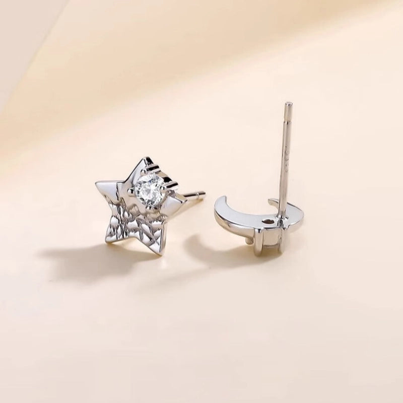 Asymmetric Star Moon Earrings - Start Shiny New Journey