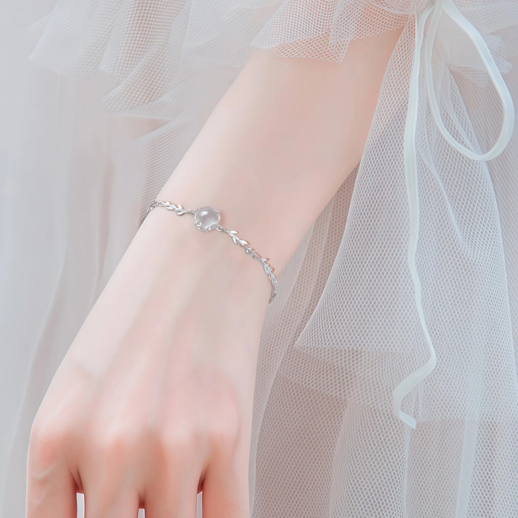Plum‑Blossom Chalcedony Sterling Silver 3‑Piece