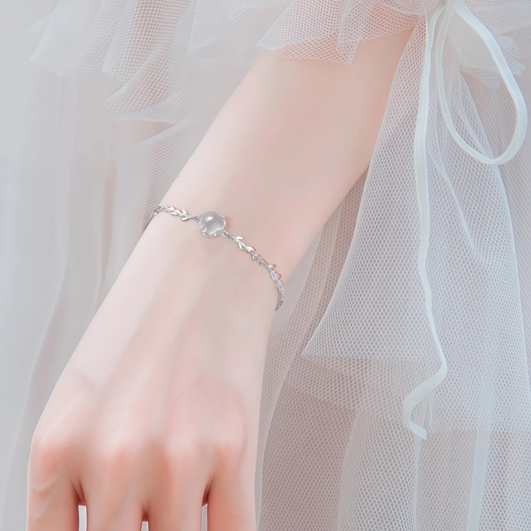 Plum‑Blossom Chalcedony Sterling Silver 3‑Piece