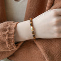 Bracelet en pierre naturelle œil de tigre, bracelet de couple en argent 925 plaqué or
