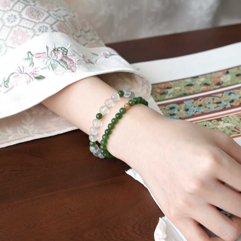 Natural Hetian Jasper Bracelet - Smooth, Serene, and Special