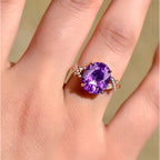 Bague énergétique en améthyste naturelle - Protection tranquille, sagesse douce