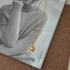 Minimalist Triple-Ring Pearl Setting Necklace | 60th Birthday Keepsake Jewelry