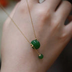 Green Jasper Bead Tassel Fine Necklace - Peace & Wholeness