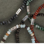 Natural Stone Abacus Bead Stackable Bracelet - Stone Abacus Beads
