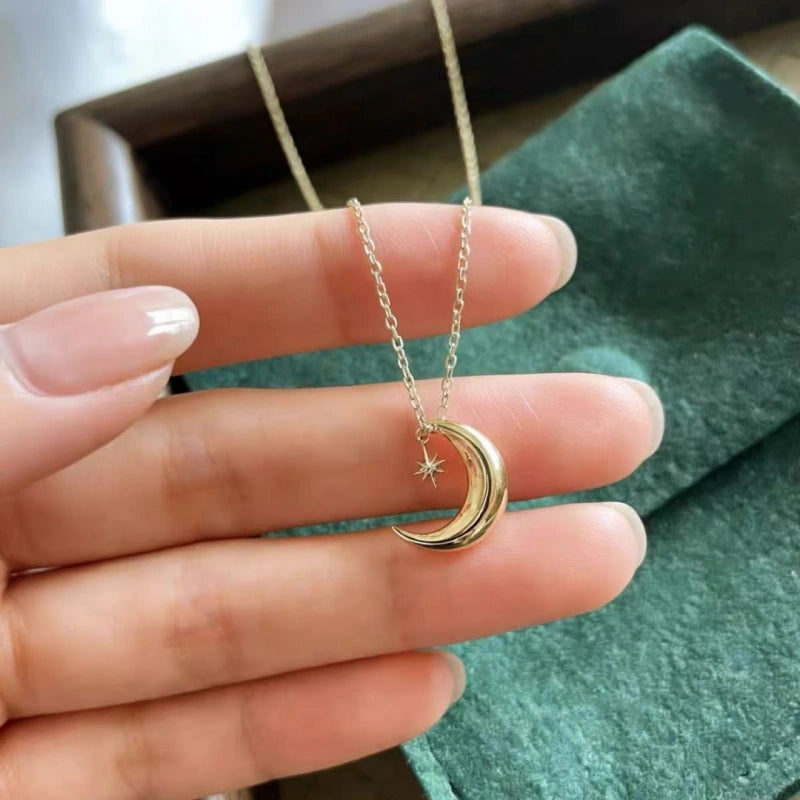 Valor Shield Moon & Star Necklace