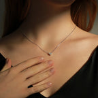 Heart Birthstone Necklace for Women | 925 Sterling Silver Three Stone Pendant | Dainty Birthday Gift
