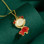 Nephrite Koi Fish Necklace - Symbol of Prosperity and Good Fortune