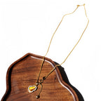 Golden Tiger Eye Gourd Necklace — Niche Luxury Crystal Charm for Wealth & Blessing