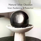 Décoration intérieure en obsidienne argentée naturelle – Éveil intérieur et protection