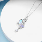 Endless Starry Night S999 Necklace - Moon Star Amulet for Good Luck