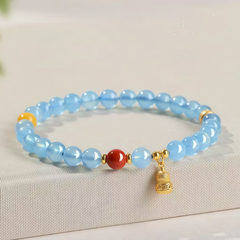 Fortune Gourd Natural Aquamarine Bracelet