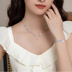 Collier en cristal de quartz clair Pendentif facetté irrégulier