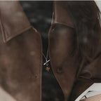 Natural Tiger Eye Stone Necklace, Floating Planet - Steady Career & Prosperous Life