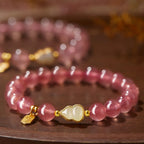 Bracelet en quartz fraise naturel "Gentle Soul"