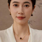 Boucles d'oreilles Œil de Tigre Naturel, Style Minimaliste Vintage - Attire la Richesse