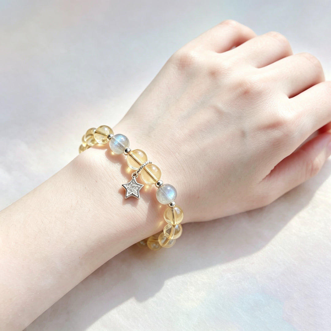 Lucky Star Citrine & Moonstone Bracelet
