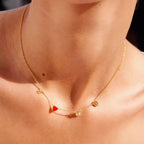 Customizable Letter/Zodiac/Zircon/Enamel Heart Pendant Necklace