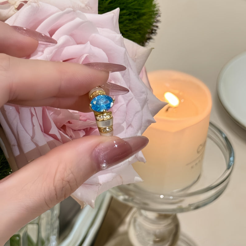 Bague Aigue-Marine Naturelle Rêveuse - Esprit Calme