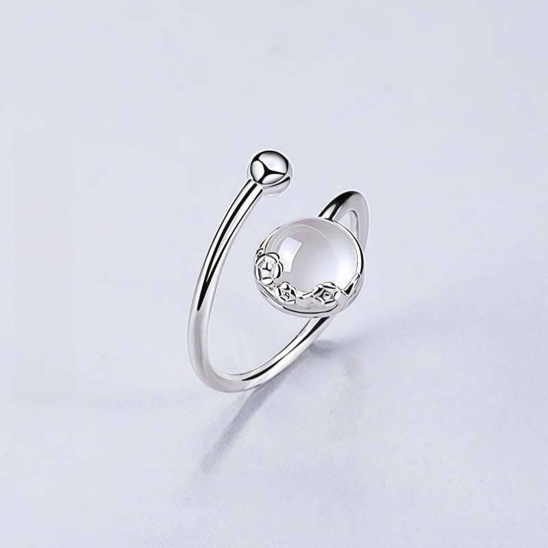 Floral Silver‑Tone White Gemstone Jewelry Set - Clears Negative Energy