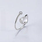 Floral Silver‑Tone White Gemstone Jewelry Set - Clears Negative Energy