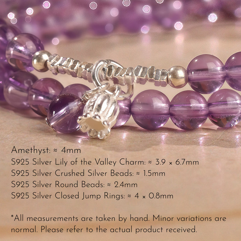 Natural Amethyst Lily of the Valley Bracelet – Open Wisdom, Attract Benefactors