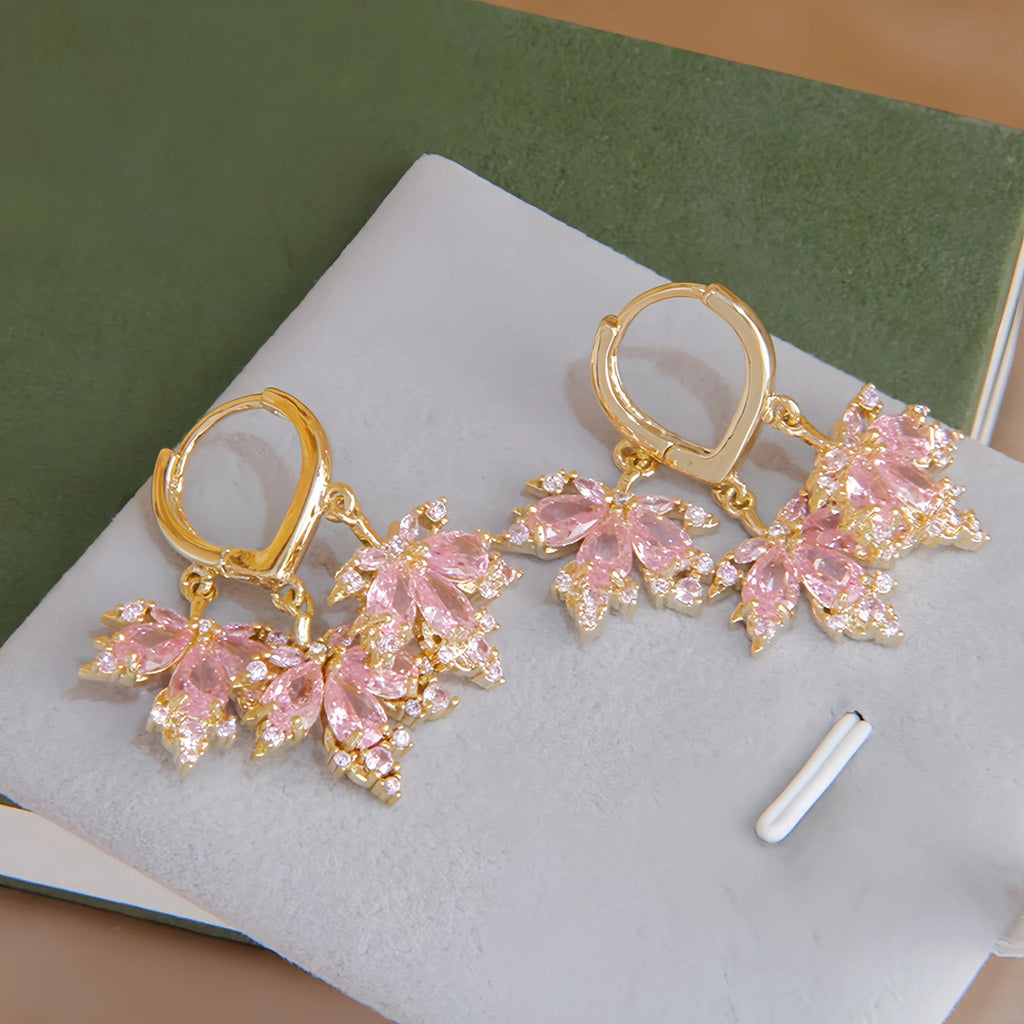 Rose Quartz Necklace Earrings Ring Jewelry Set - Embrace Self‑Love Energy