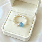 Aquamarine & Pearl Ring - Spiritual Benefits & Positive Energy