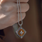 Natural Tiger Eye Stone Necklace — Men's Light Luxury Minimalist Long Style
