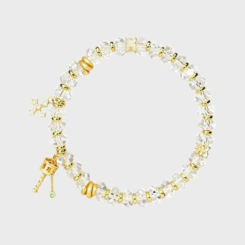 Fortune Spinner Clear Quartz Bracelet